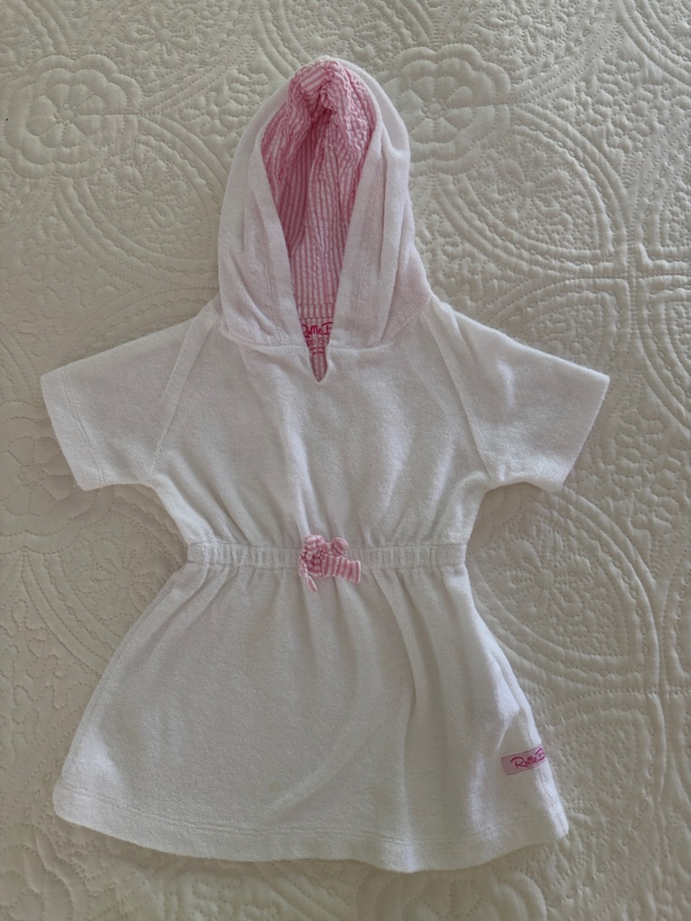 Ruffle butts swim coverup hooded